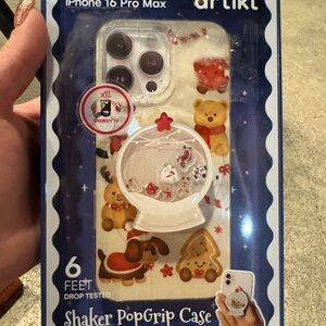 Artikit iPhone 16 Pro Max snowglobe shaker PopGrip Case